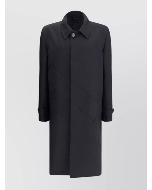 NAMACHEKO Blue Patchwork Coat Structured Back Slit for men