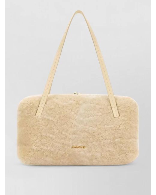 Jil Sander Natural Goji Shearling Clutch Bag