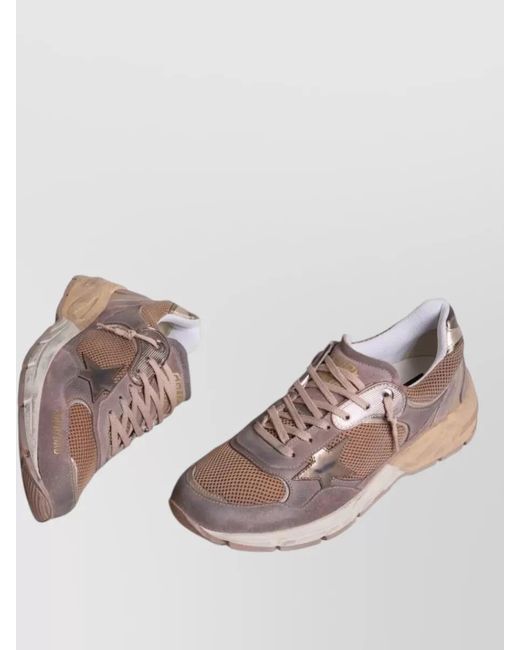 Golden Goose Deluxe Brand Brown Low Top Sneakers Round Toe Mesh Panels for men