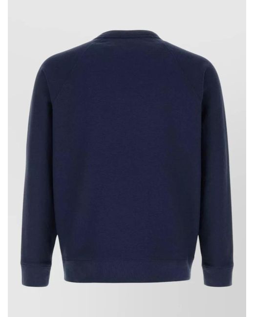 Sporty & Rich Blue Cotton Polyester Sweatshirt Crew Neck for men