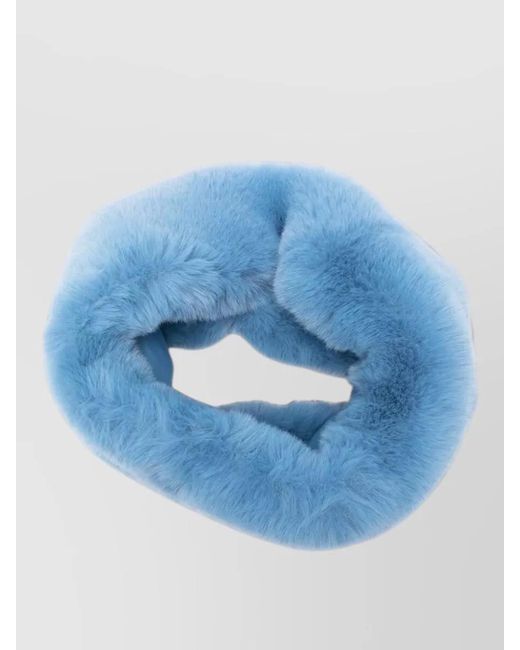 Frankie Shop Blue Faux Fur Scarf