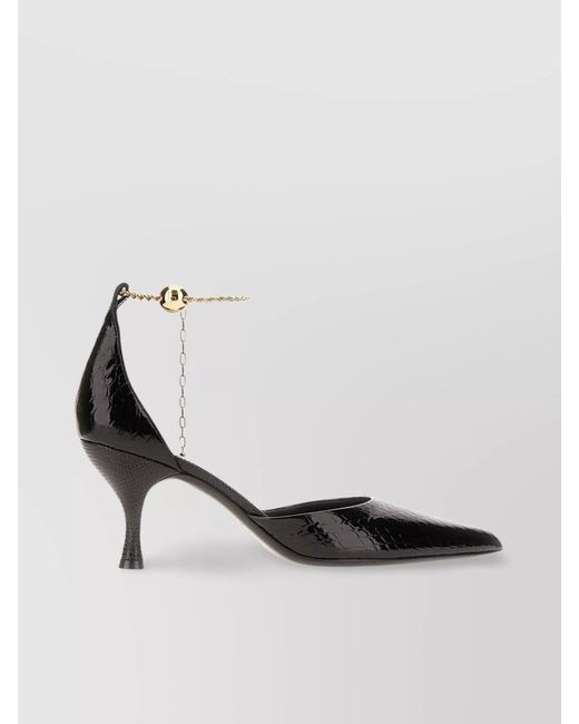 Ferragamo Multicolor Leather Crocodile Embossed Patent Pumps