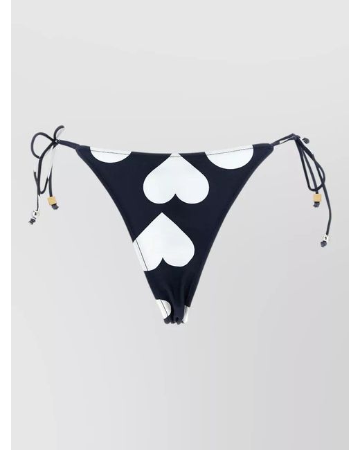 Jacquemus Blue Triangle Bikini Briefs Tie Side Heart Pattern