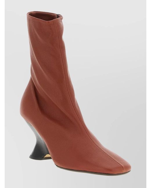 Dries Van Noten Brown Leather Ankle Boots