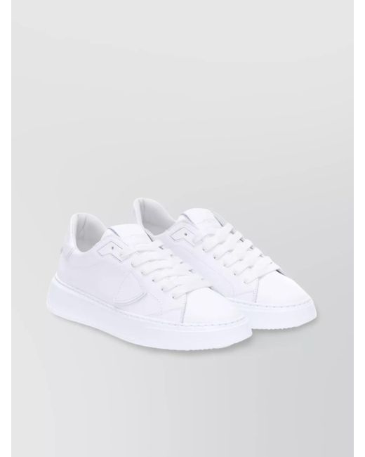 Philippe Model White Low Top Rubber Sole Sneakers
