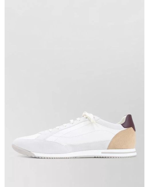 Brunello Cucinelli White Leather Low-Top Sneakers for men