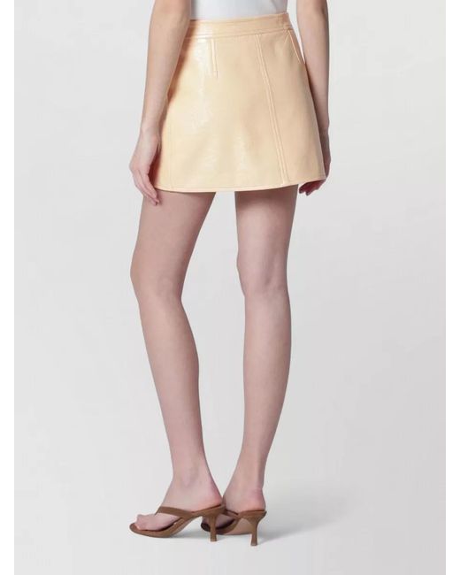 Courreges Natural Shiny Finish Shorts Front Seam Detail