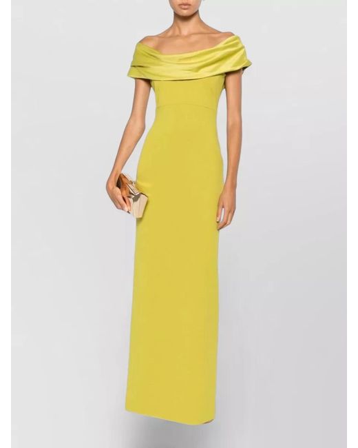 Solace London Yellow Adele Maxi Dress Off Shoulder Bow