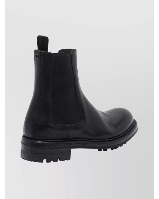 Dolce & Gabbana Black Leather Ankle Boots for men