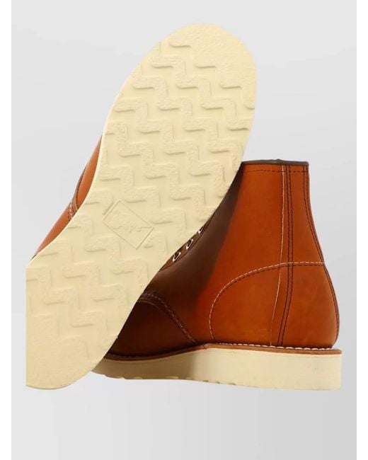Red Wing Brown Moc Toe Ankle Boots Contrast Stitching for men