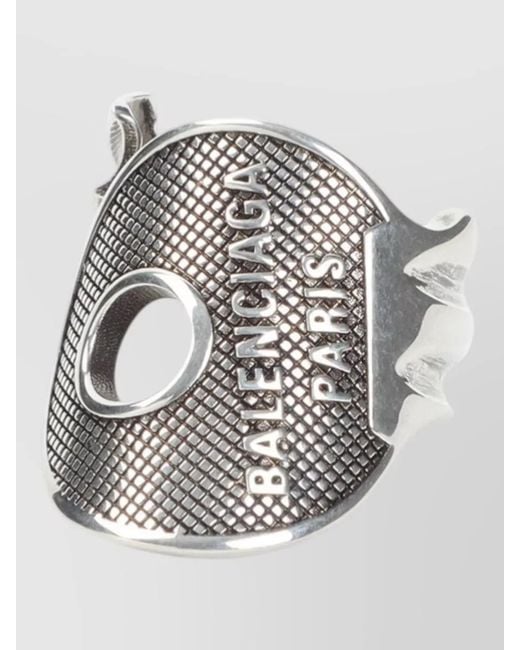 Balenciaga White Neverlost Key Ring Rounded Open Design for men