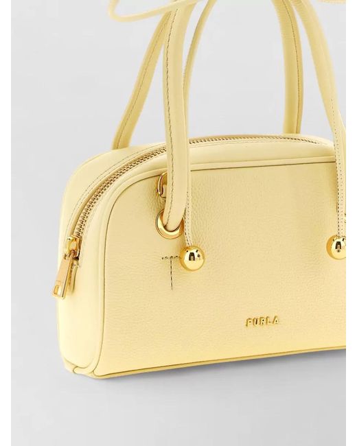Furla Metallic Poppy S Shoulder Bag Top Handles Strap