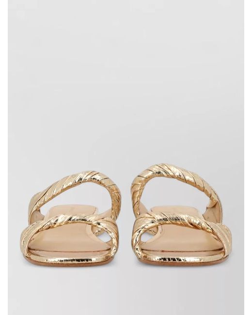 Michael Kors Natural Kiana Sandals Open Toe Flat Sole