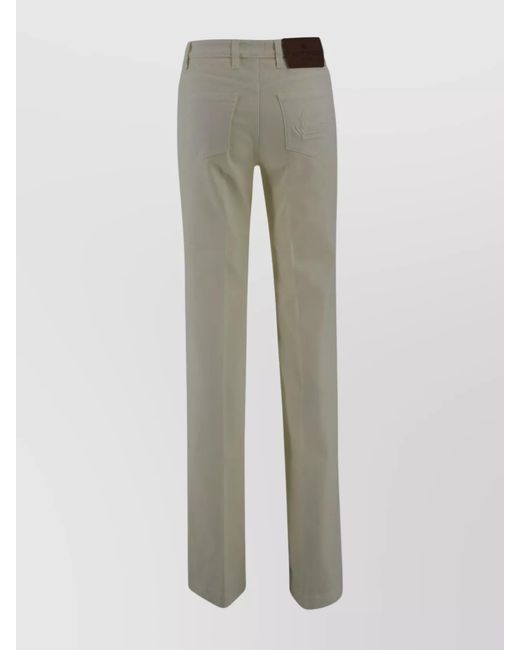 Etro Multicolor Cotton Mid-Rise Straight-Leg Trousers