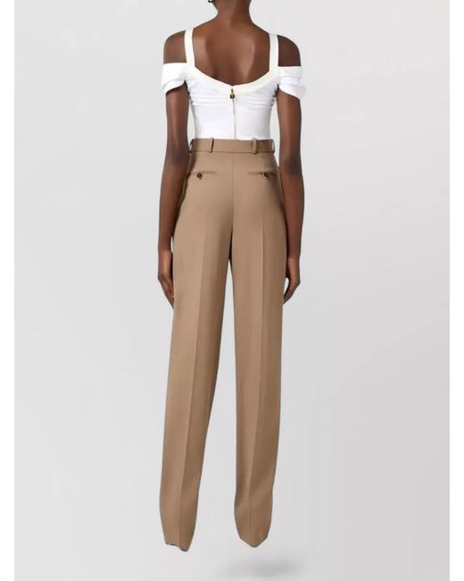 Elisabetta Franchi Natural High-Rise Tailored Trousers