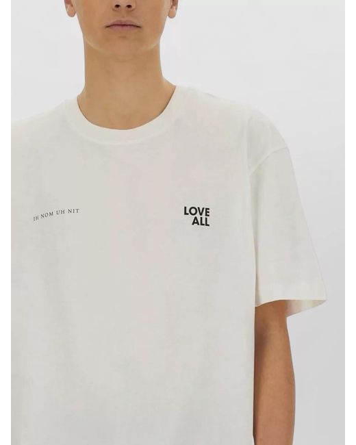 Ih Nom Uh Nit White Jesus Love Text Graphic Crew Neck T-Shirt for men