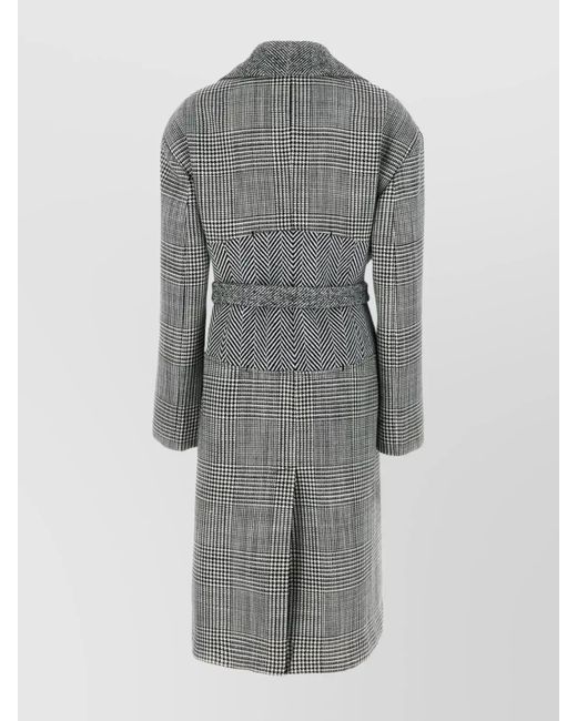 Tom Ford Gray Embroidered Cashmere Belted Single-Breasted Coat