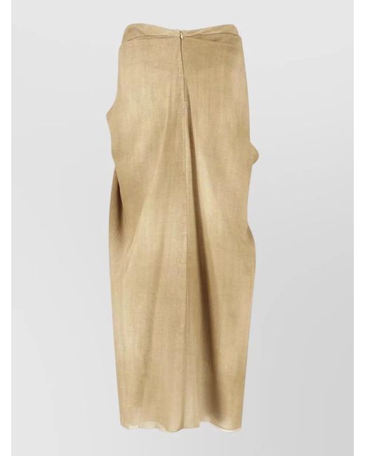Ermanno Scervino Natural Midi Skirt Wrap Design Bow Detail