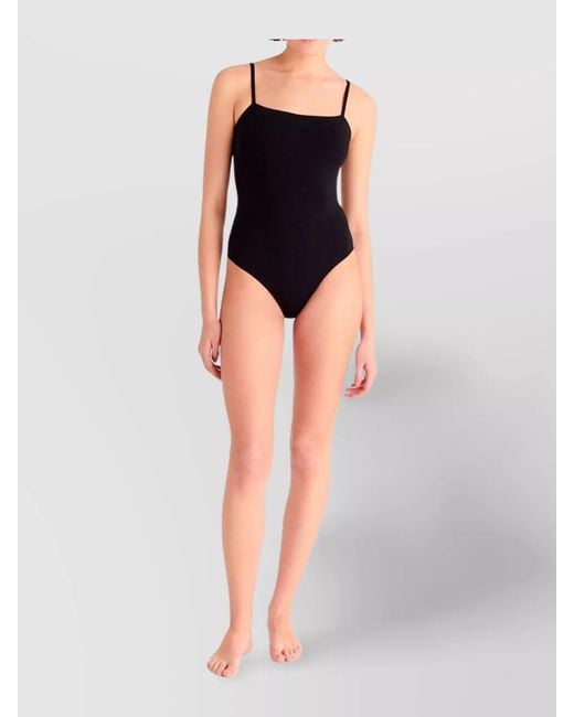 Eres Black Aquarelle One-Shoulder One-Piece Swimsuit