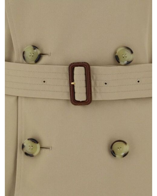 Burberry Natural Cotton Double-Breasted Belted Mid-Length Trench Coat for men