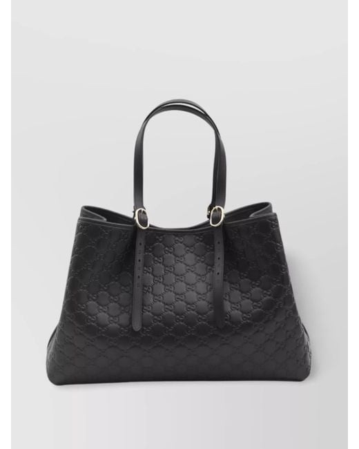 Gucci Black Gg Emblem Large Shopping Bag