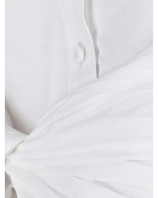 The Attico White Asymmetric Cotton Shirt Dress
