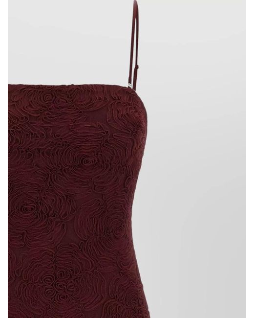 ROTATE BIRGER CHRISTENSEN Mesh Flounce Dress Flared Hem Spaghetti Straps