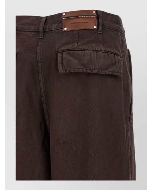 Dries Van Noten Brown Cotton Straight-Leg Jeans