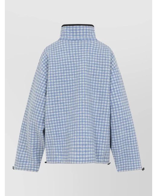 Miu Miu Blue Wool Blouson Jacket Casual Outdoor Style