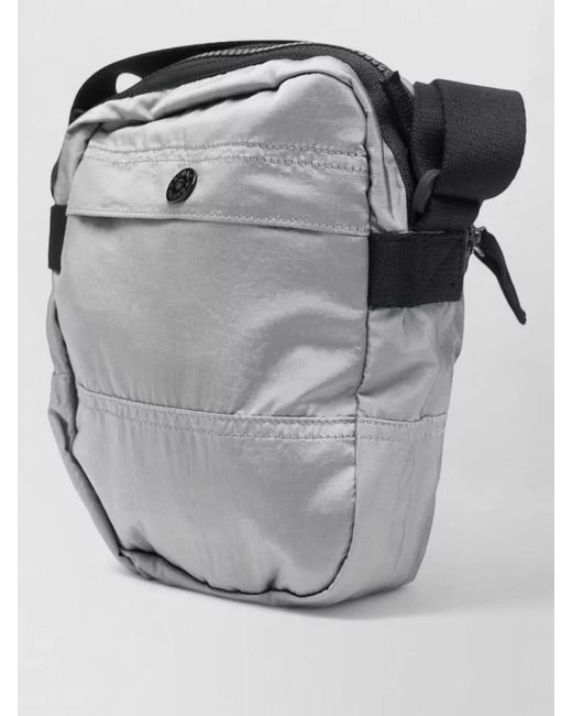 Stone Island Gray Econyl Nylon Shoulder Bag Compass Logo for men