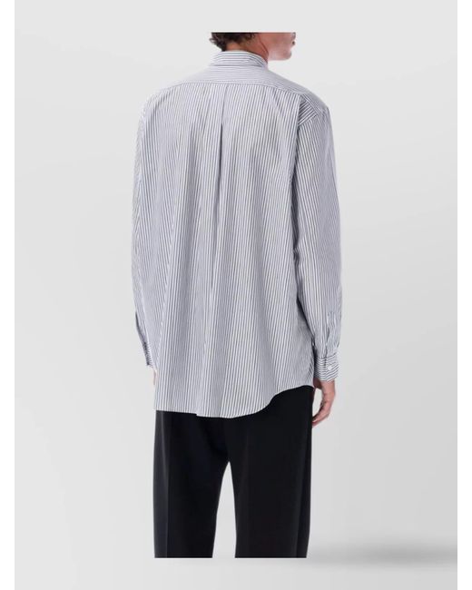 Comme des Garçons Gray Striped Cotton Shirt for men
