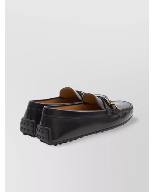 Tod's Black Leather City Gommino Loafers