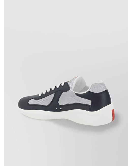 Prada Blue America's Modern Leather Sneakers for men