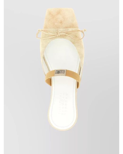 MM6 by Maison Margiela Natural Leather Bow Slingback Sandals