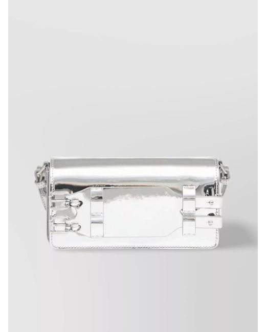 MM6 by Maison Margiela White Small Polyurethane Crossbody Bag