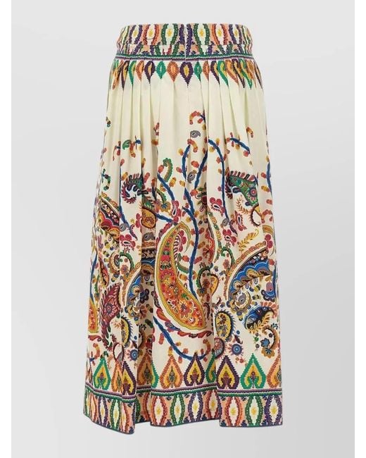 Etro White Cotton Pleated Skirt