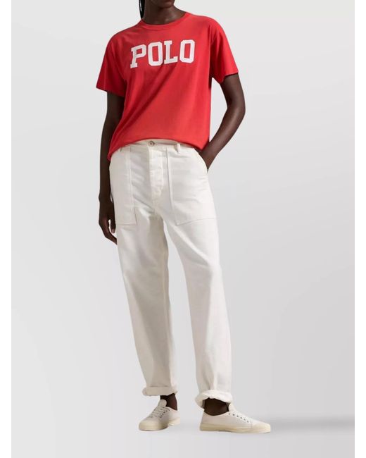 Ralph Lauren Red Cotton Logo T-Shirt