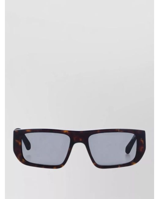 Facehide Gray Rectangular Sunglasses Dark Lenses Tortoiseshell Frame