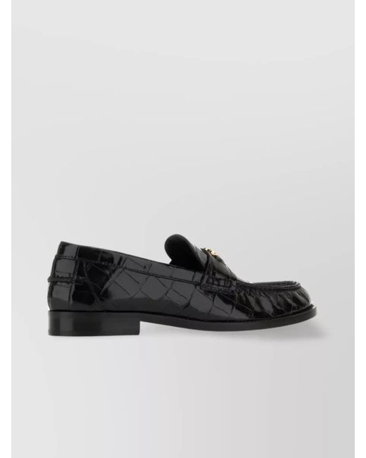 Versace Black Leather Loafers