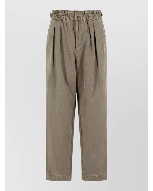 Isabel Marant Natural Neriah Cotton Linen Tailored Trousers