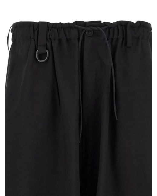 Y-3 Black Relaxed-Fit Cargo Trousers for men