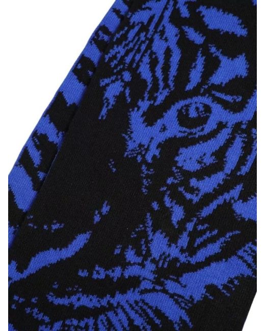 Dolce & Gabbana Blue Virgin Wool Logo Scarf for men