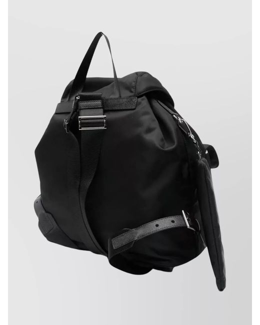 Prada Black Medium Nylon Backpack And Pouch Set
