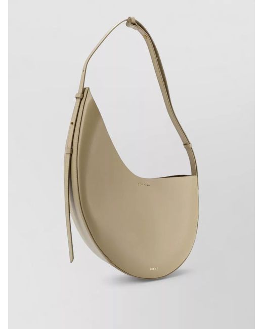 Soeur White Winona Leather Shoulder Bag Curved Shape