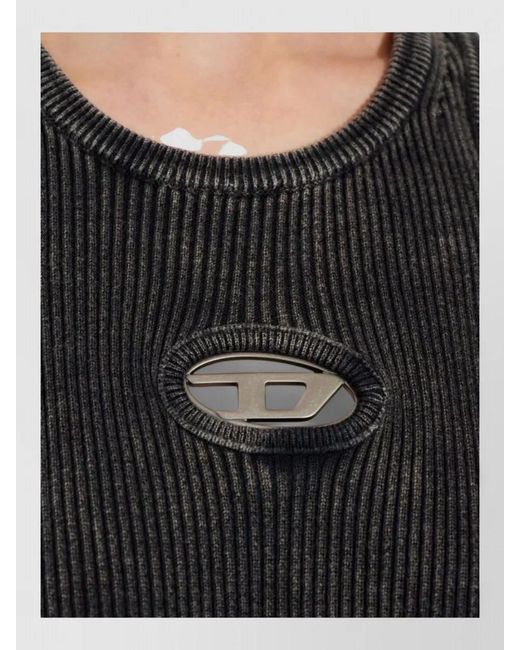 DIESEL Black Ribbed Sleeveless Mini Dress