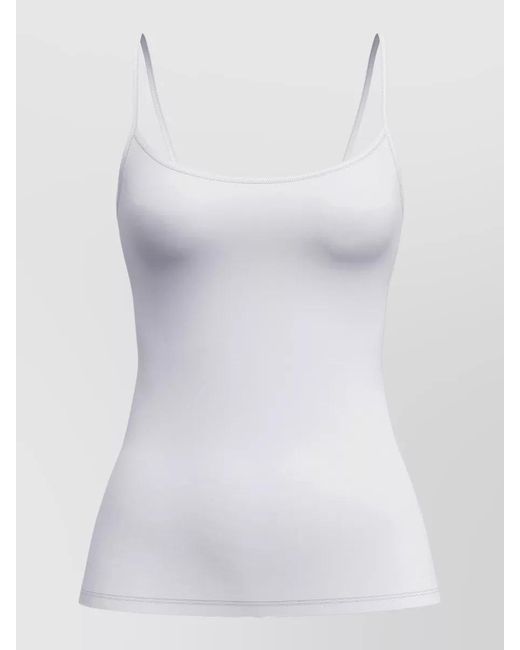 Calida White Seamless Spaghetti Strap Top Adjustable Straps
