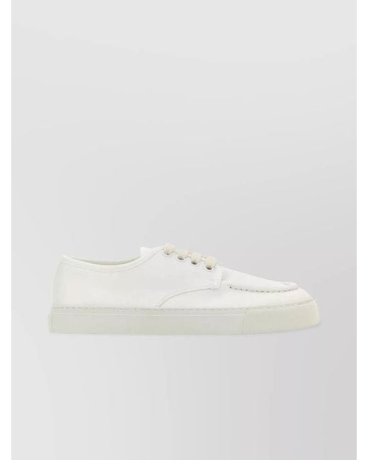 Prada White Canvas Low-Top Sneakers for men
