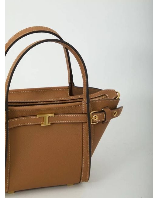 Tod's Brown Mini Leather Shoulder Shopping Bag