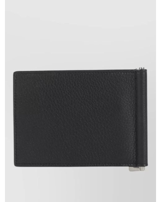 Saint Laurent Black Cassandre Tiny Calf Leather Wallet for men
