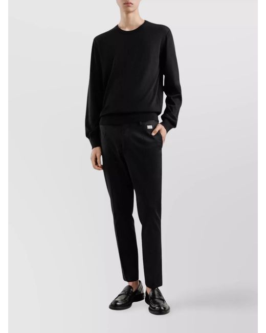Dolce & Gabbana Black Slim-Fit Cropped Trousers for men